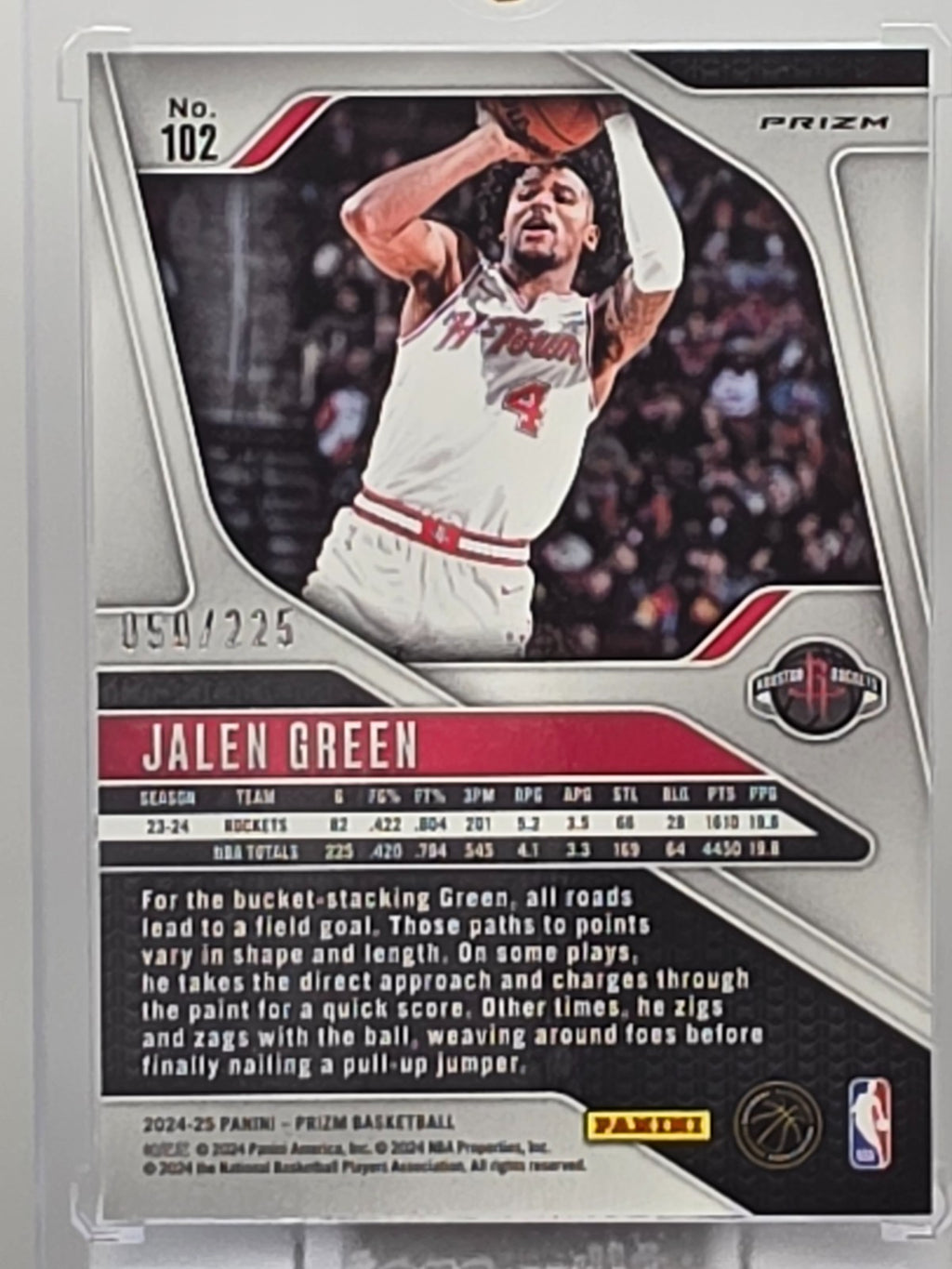 2024-25 Panini Prizm - Jalen Green - Teal Ice Prizm /225 - #102