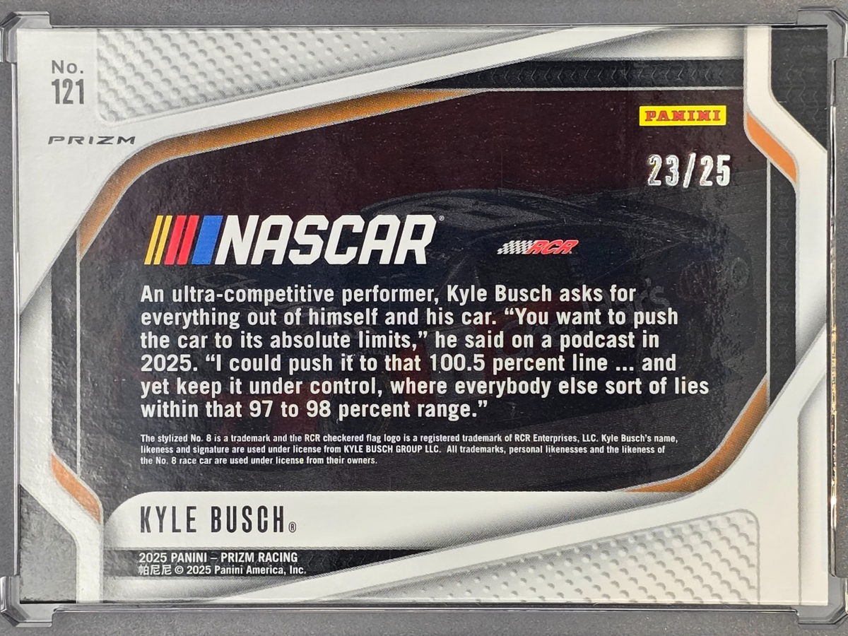 2025 Prizm Nascar Racing - #121 Kyle Busch - Green Pulsar /25