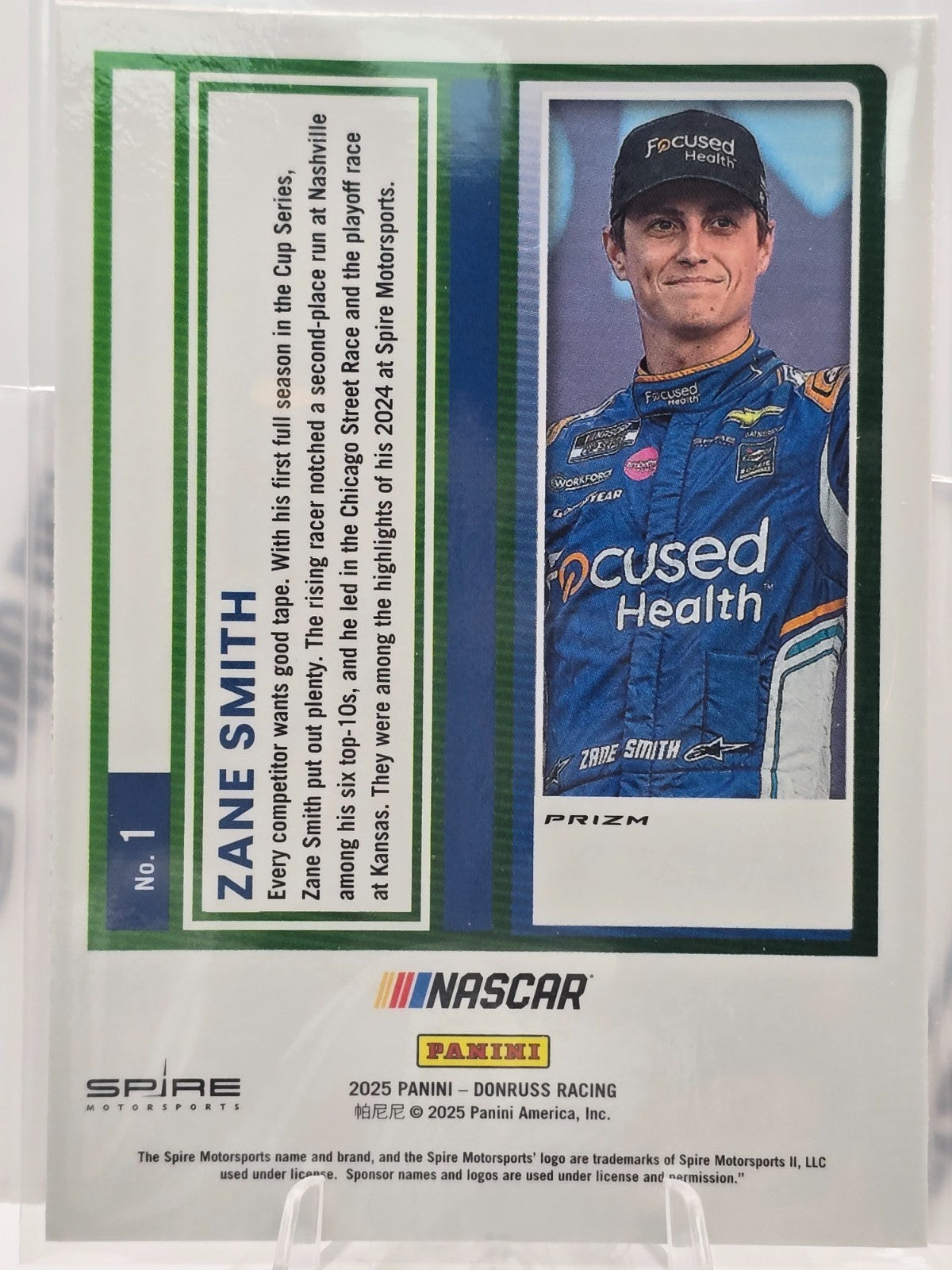2025 Panini Donruss Racing Optic - #1 Zane Smith - Orange Velocity