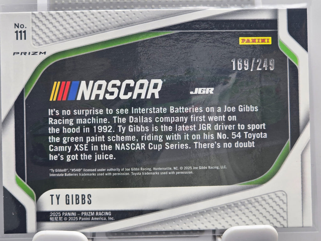 2025 Nascar Prizm Racing - #111 Ty Gibbs (Car) - Red Prizm /249