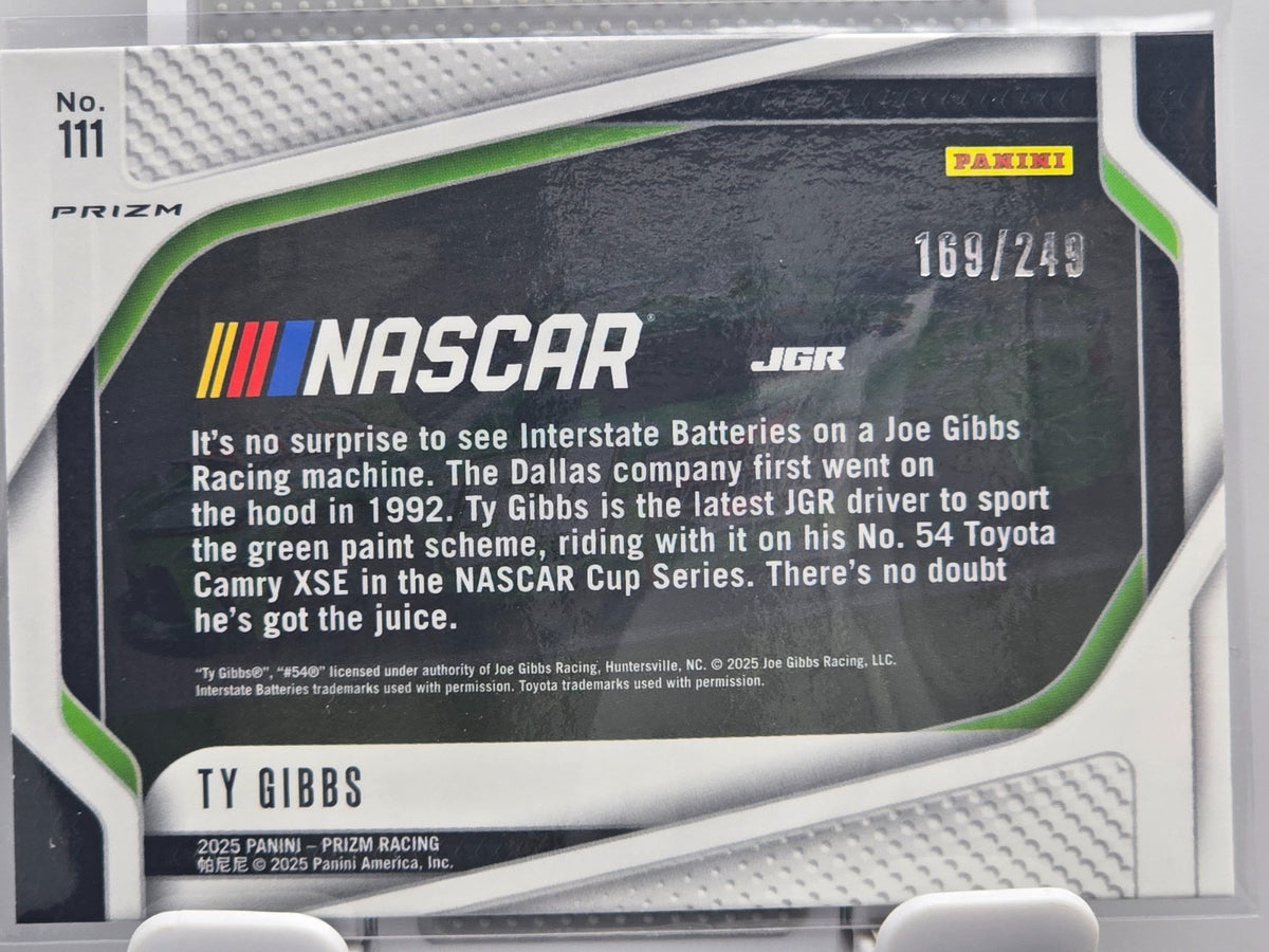2025 Nascar Prizm Racing - #111 Ty Gibbs (Car) - Red Prizm /249