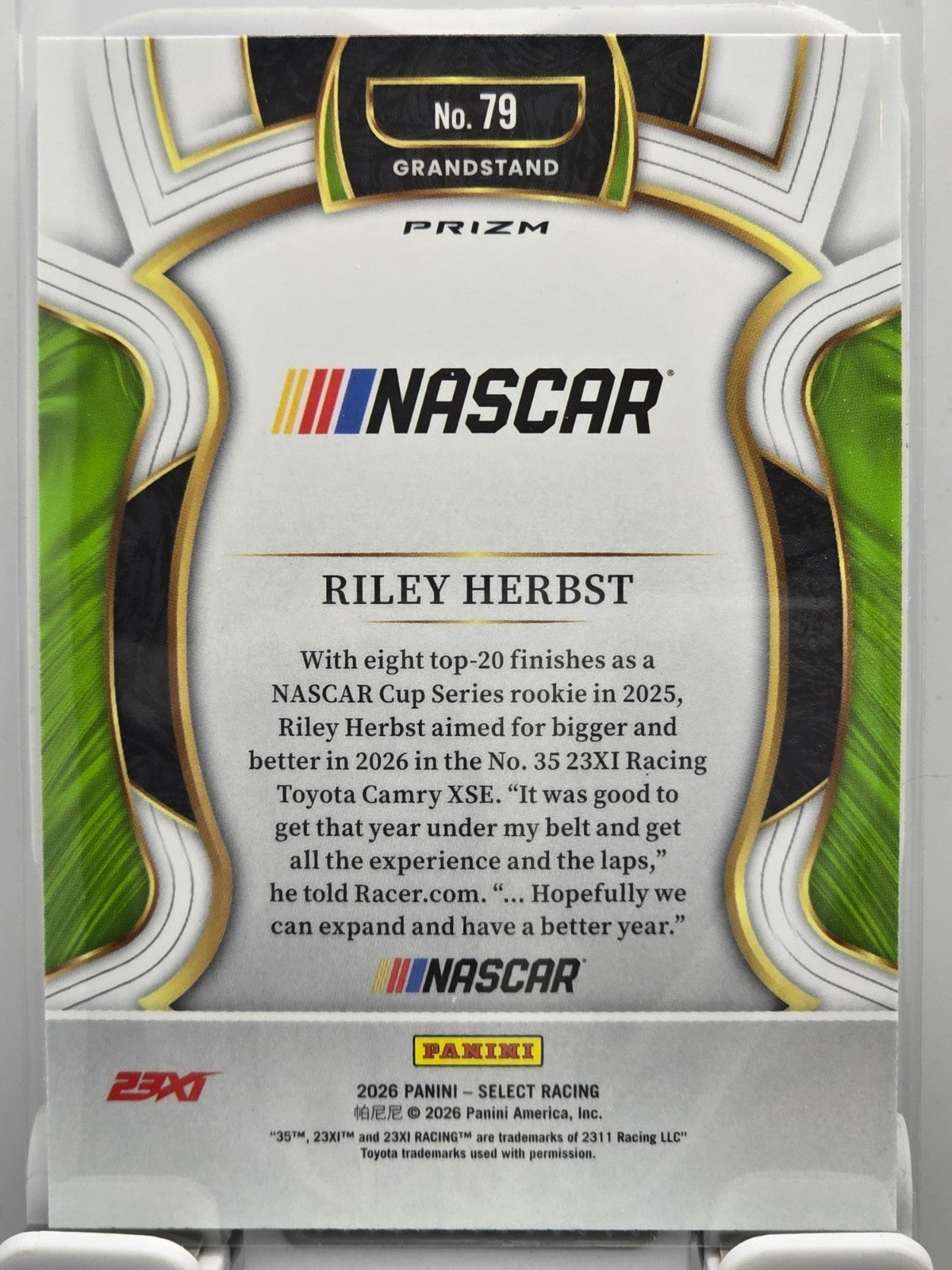 2026 Select Racing - #79 Riley Herbst - Grandstand - Silver SP
