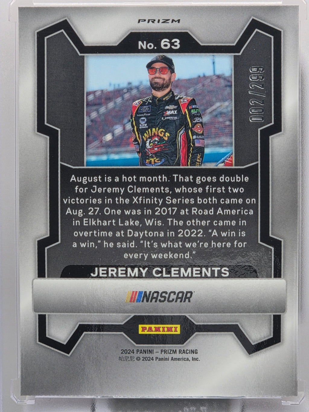 2024 Prizm Racing - Jeremy Clements - Red Prizm /299 - #63