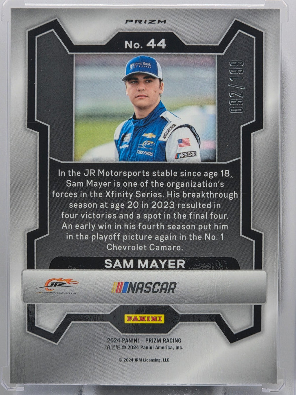 2024 Prizm Racing - Sam Mayer - Blue Prizm /199 - #44 - Buy 3 Get 1 Free!