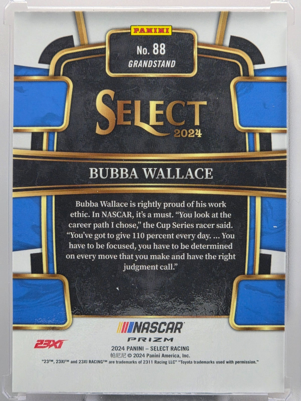 2024 Panini Select - Bubba Wallace - Orange Flash Prizm - #88 - Buy 3 Get 1!