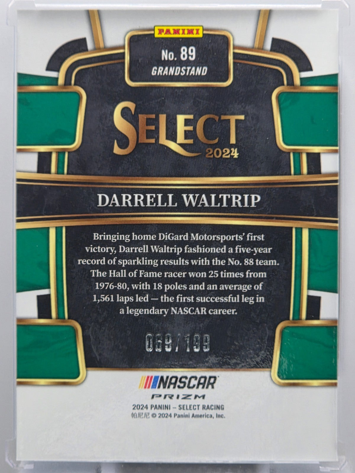 2024 Panini Select - Darrell Waltrip - Light Blue Prizm /199 - #89 - Buy 3 Get 1