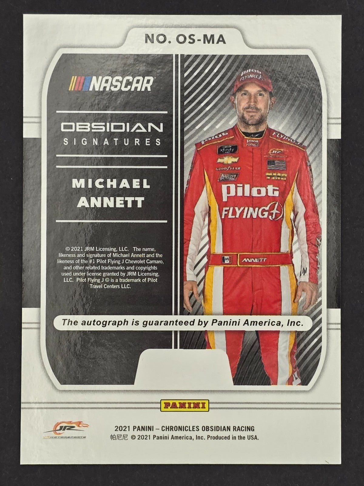 2021 Chronicles Racing - Michael Annett - Obsidian Autograph - #OS-MA