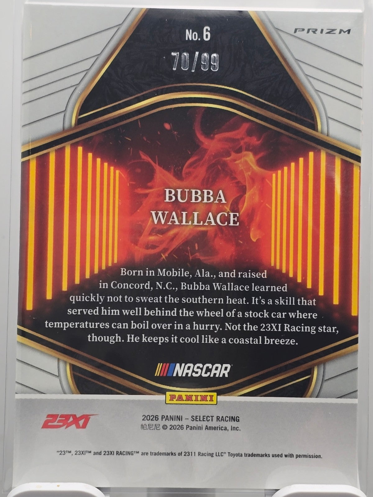2026 Select Racing - #6 Bubba Wallace - En Fuego - Red /99