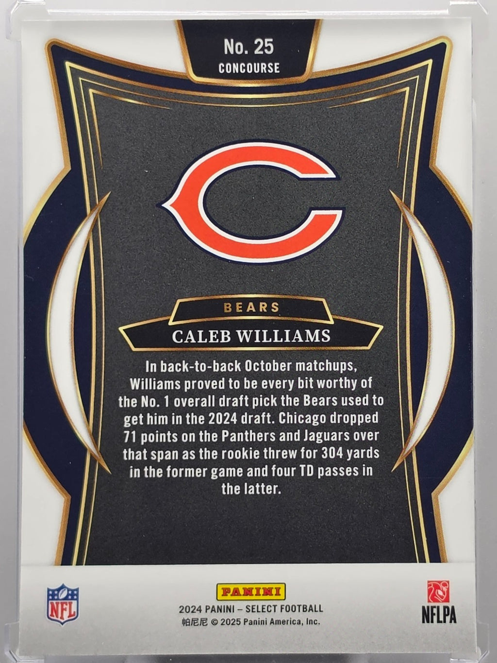 2024 Panini Select - Caleb Williams (RC) - Base - #25