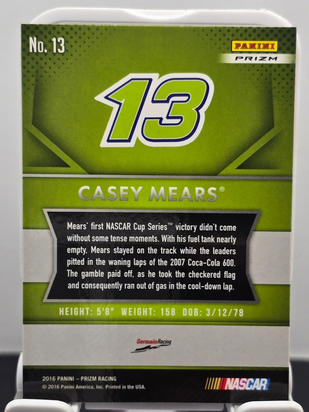 2016 Prizm Racing - #13 Casey Mears - Red, White & Blue Prizm SP