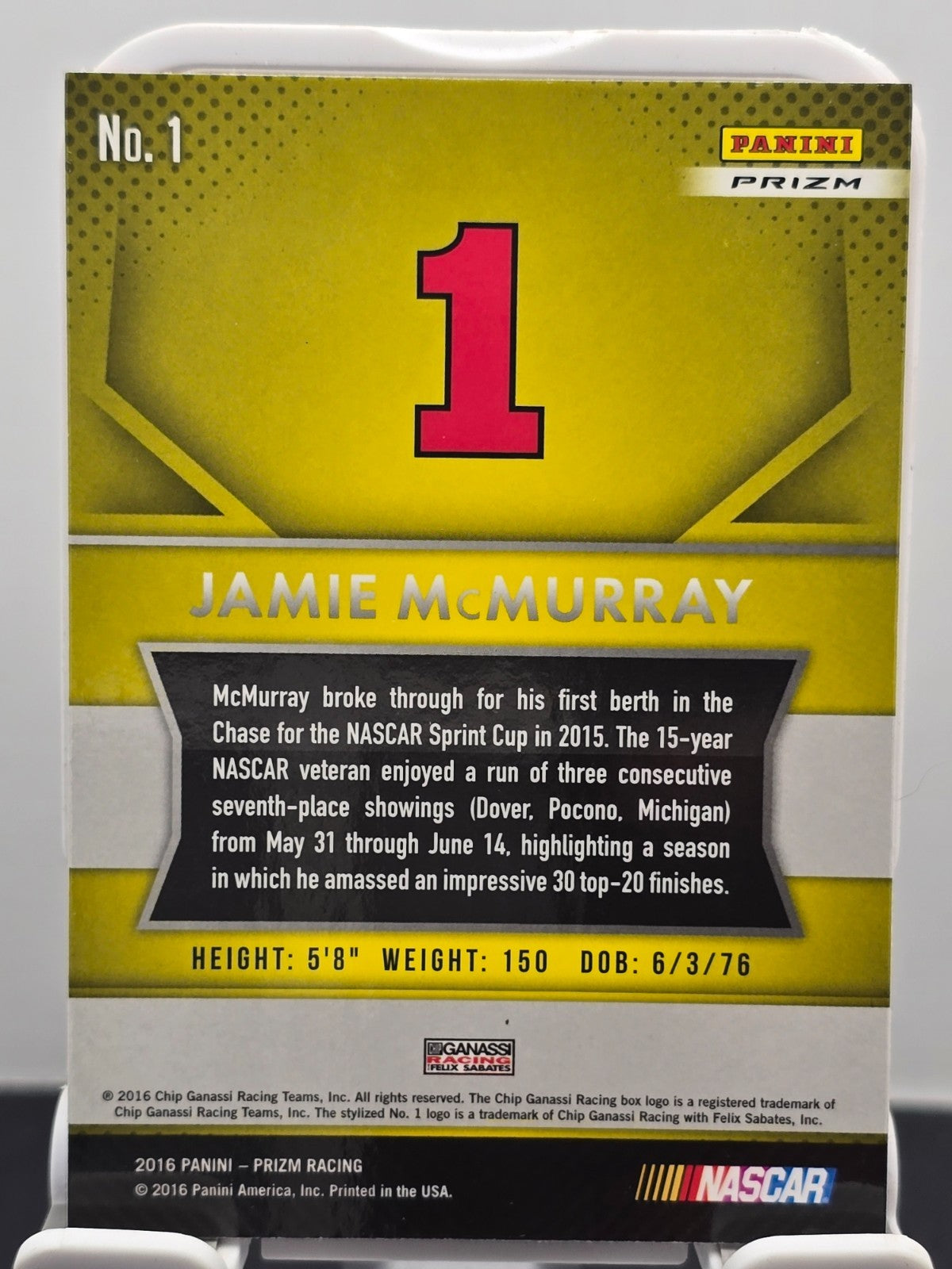 2016 Prizm Racing - #1 Jamie McMurray - Red, White & Blue Prizm