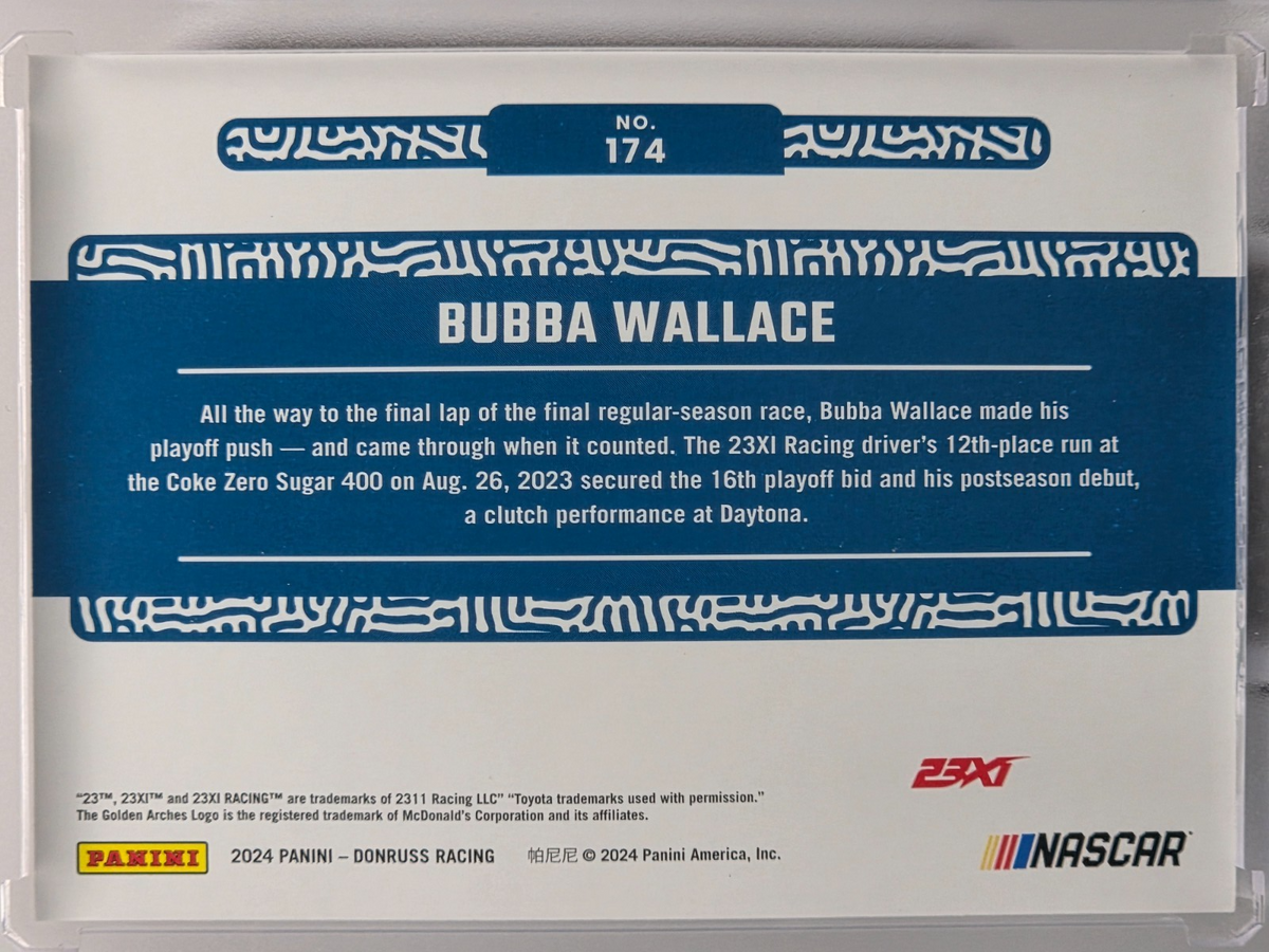 2024 Panini Donruss - Bubba Wallace - Red /299 - #174 - Buy 3 Get 1