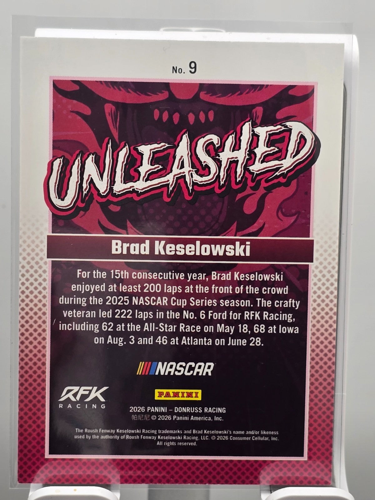 2026 Donruss NASCAR Racing - #9 Brad Keselowski - Unleashed  /199