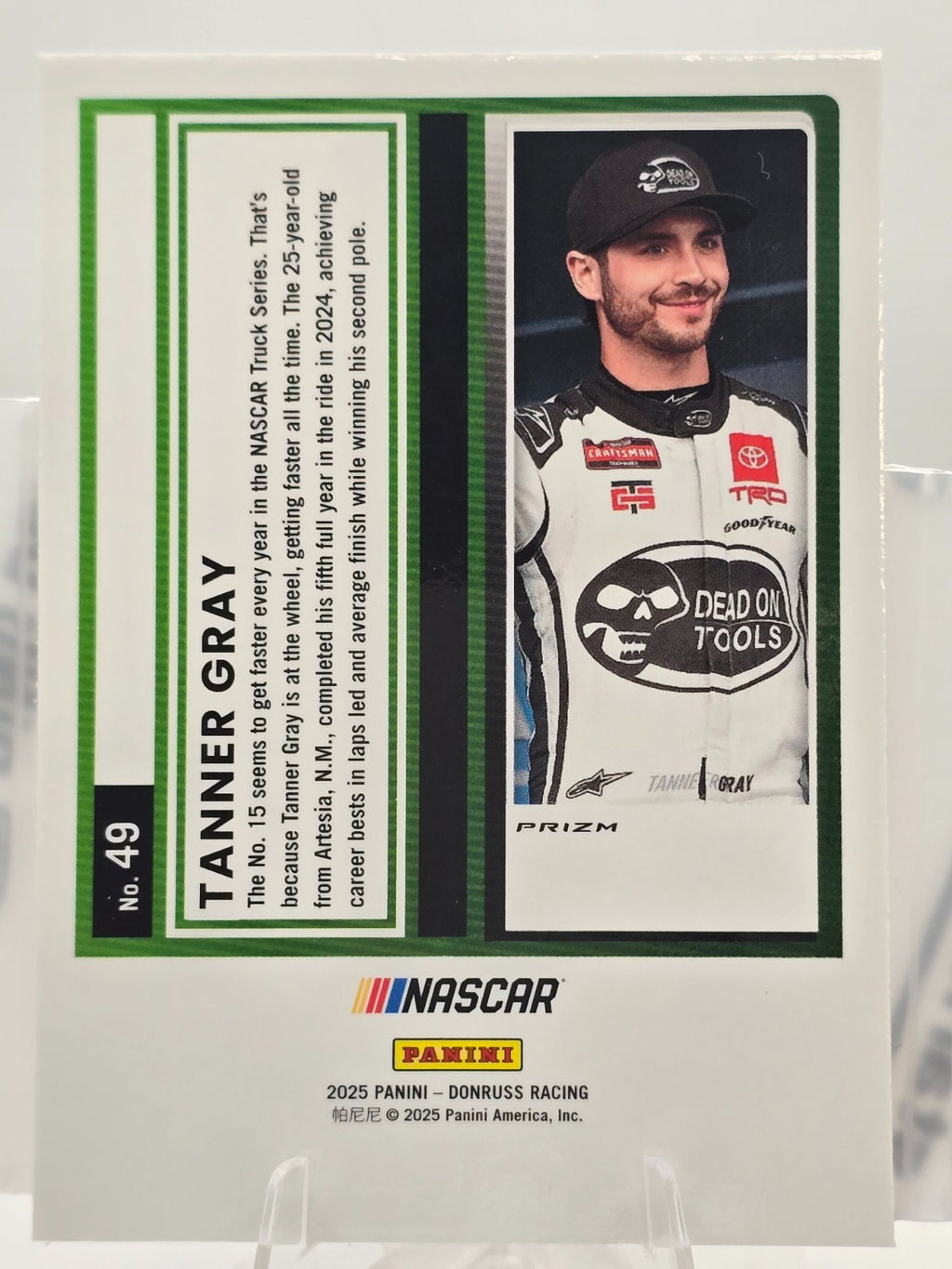 2025 Panini Donruss Racing Optic - #49 Tanner Gray  - Orange Velocity