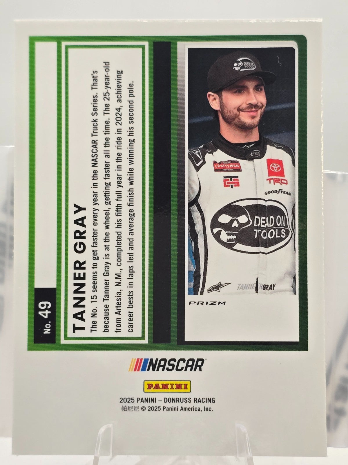 2025 Panini Donruss Racing Optic - #49 Tanner Gray  - Orange Velocity