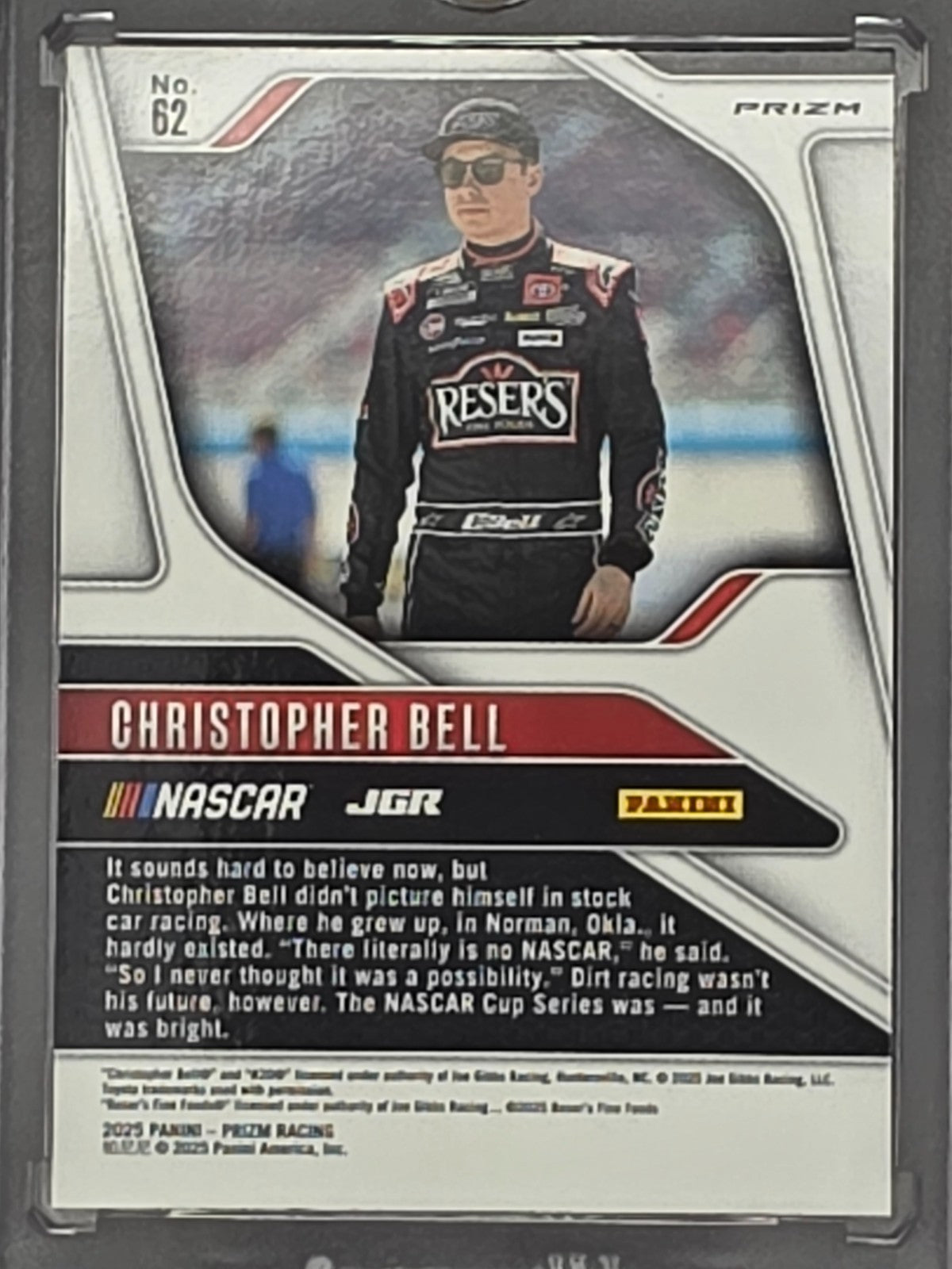 2025 Prizm Nascar Racing - #62 Christopher Bell - White Sparkle Prizm