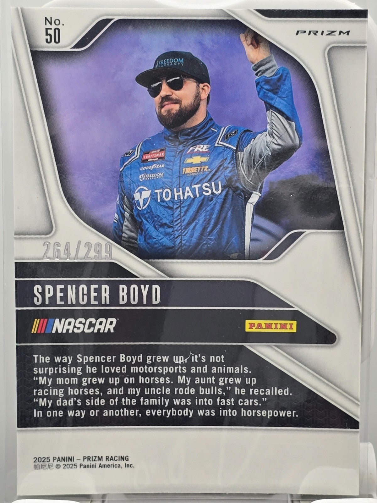2025 Prizm Nascar Racing - #50 Spencer Boyd - Power Prizm /299