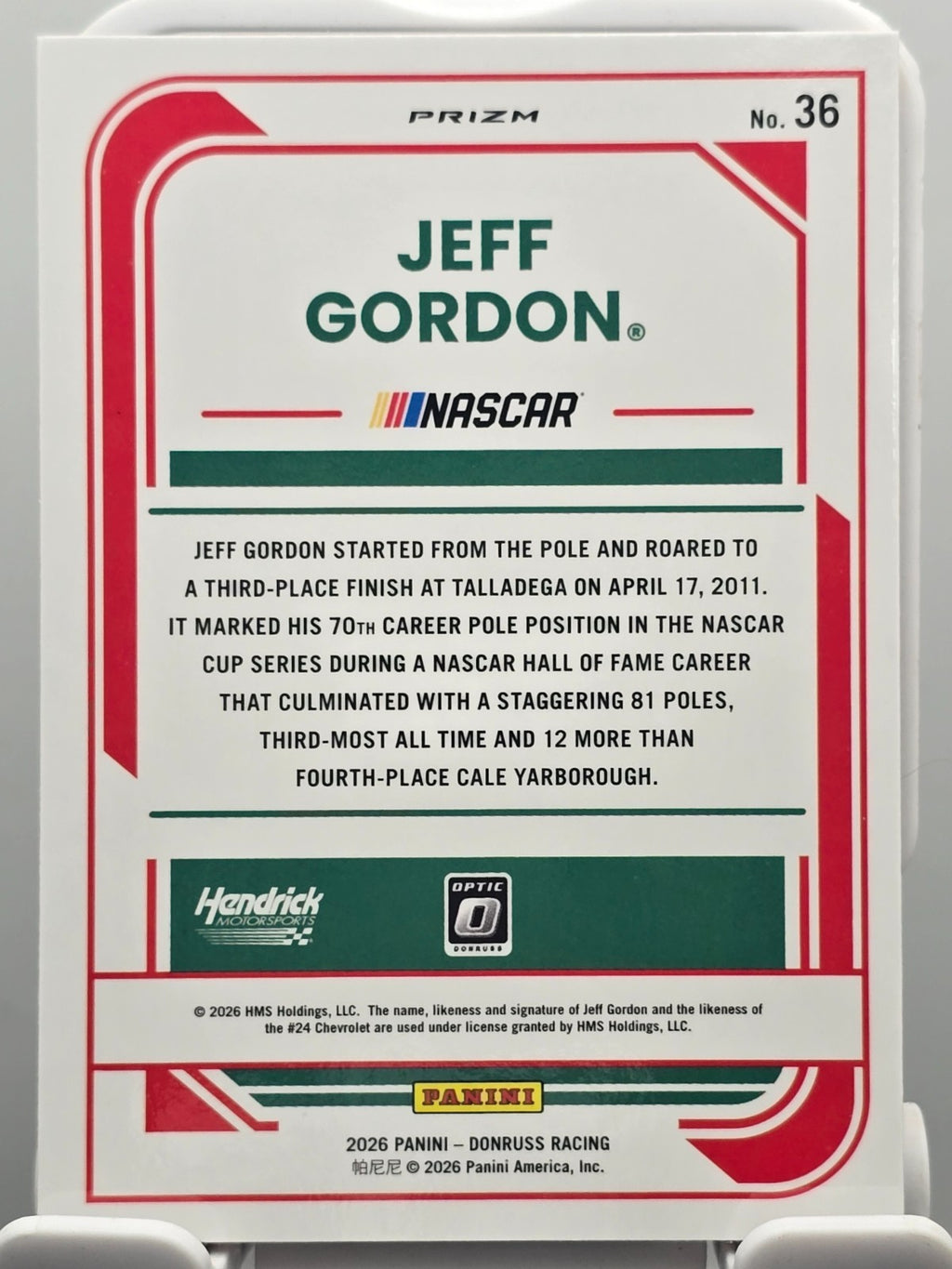 2026 Panini Donruss Optic Racing - Jeff Gordon #36 - Orange Velocity