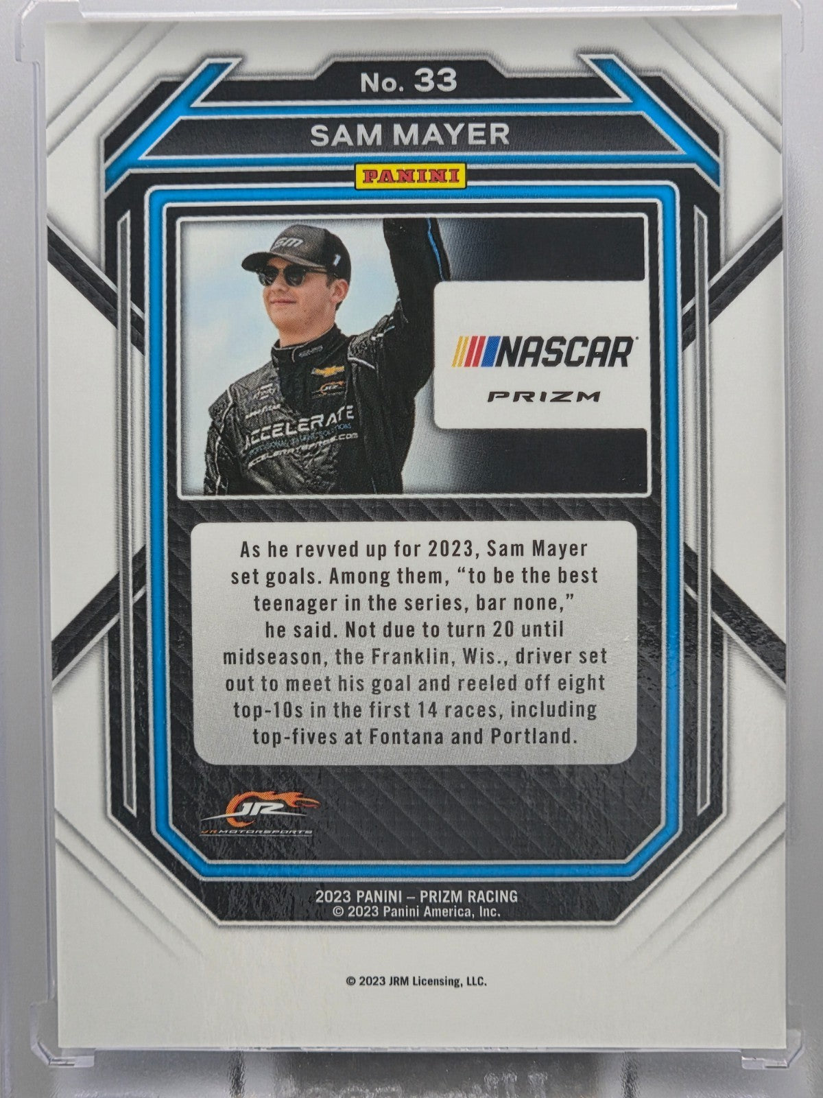 2023 Prizm Racing - Sam Mayer - Blue & Carolina Blue Hyper Prizm - #33