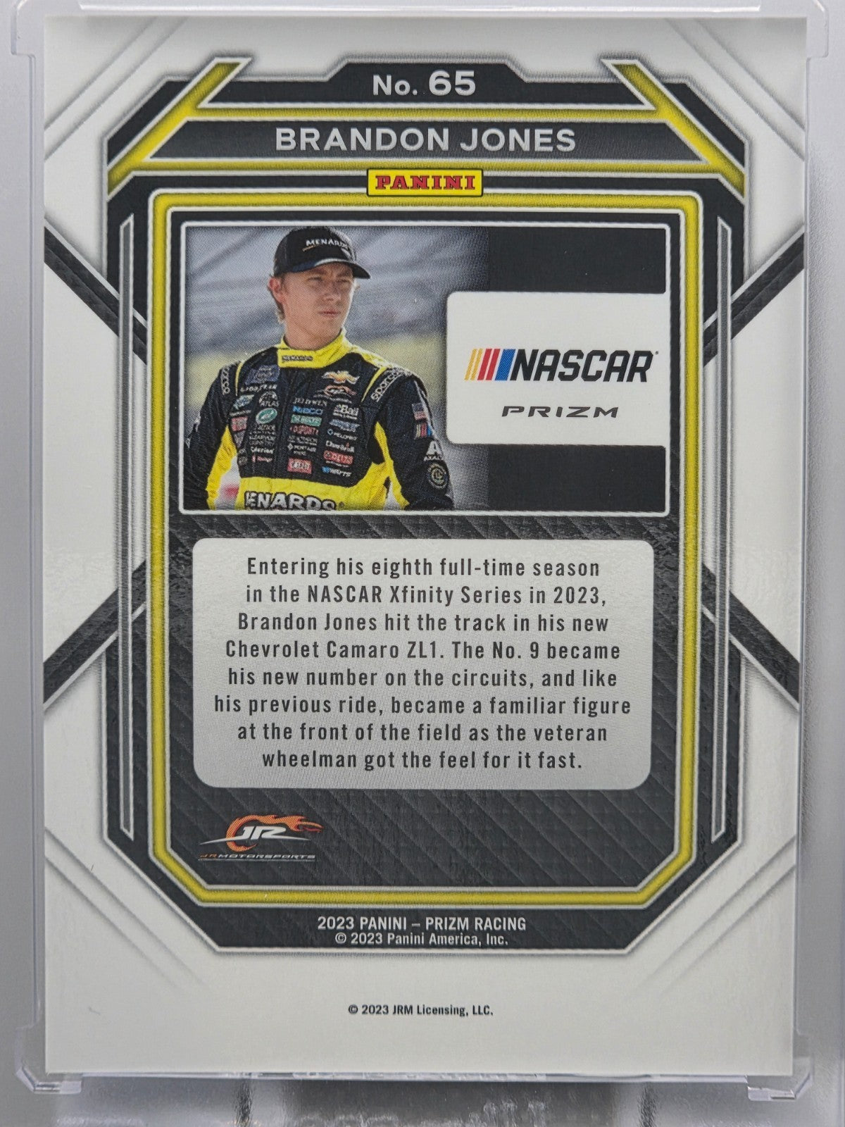 2023 Prizm Racing - Brandon Jones - Blue & Carolina Blue Hyper Prizm - #65