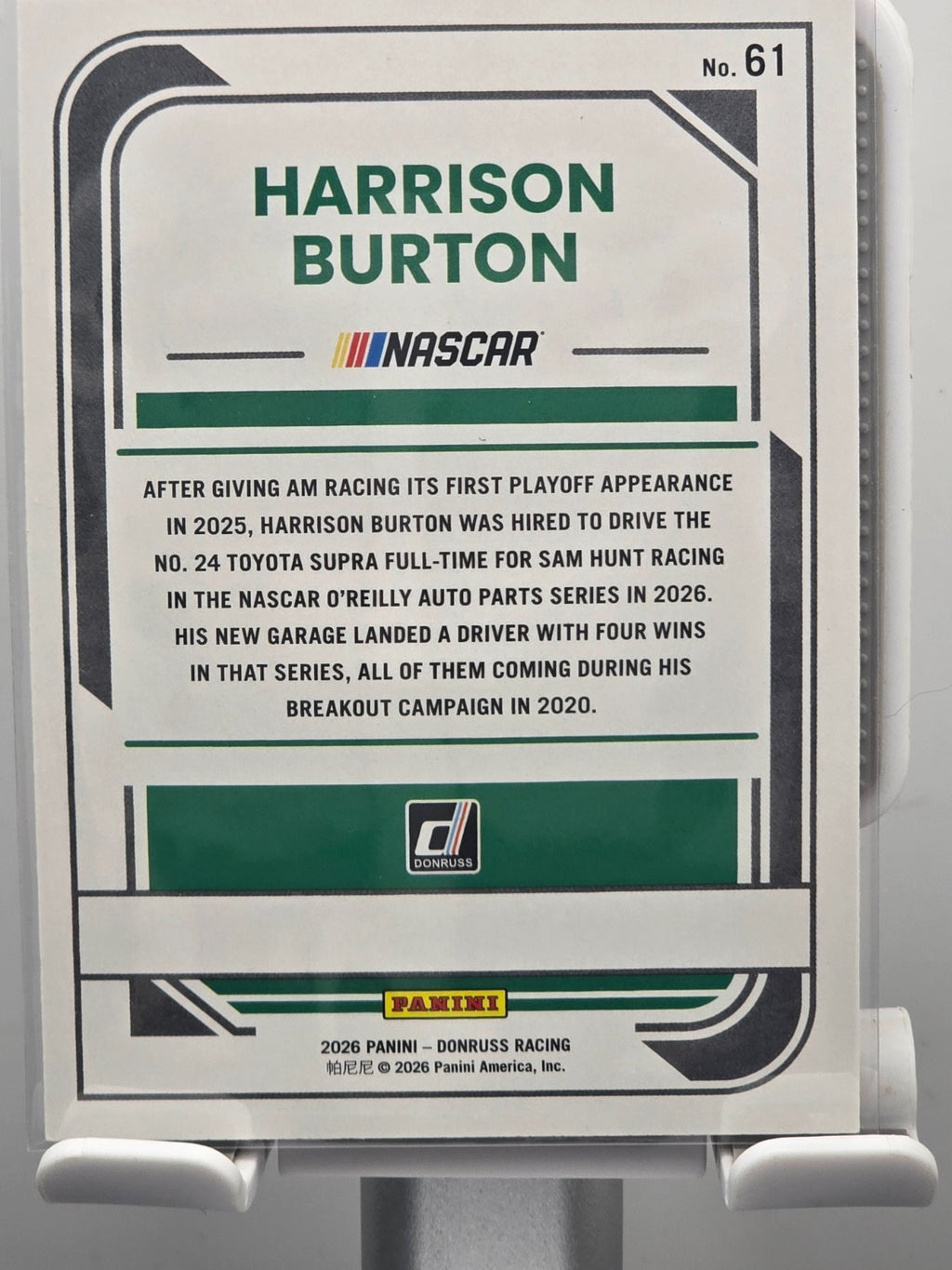 2026 Donruss NASCAR Racing - #61 Harrison Burton - Red Base /299