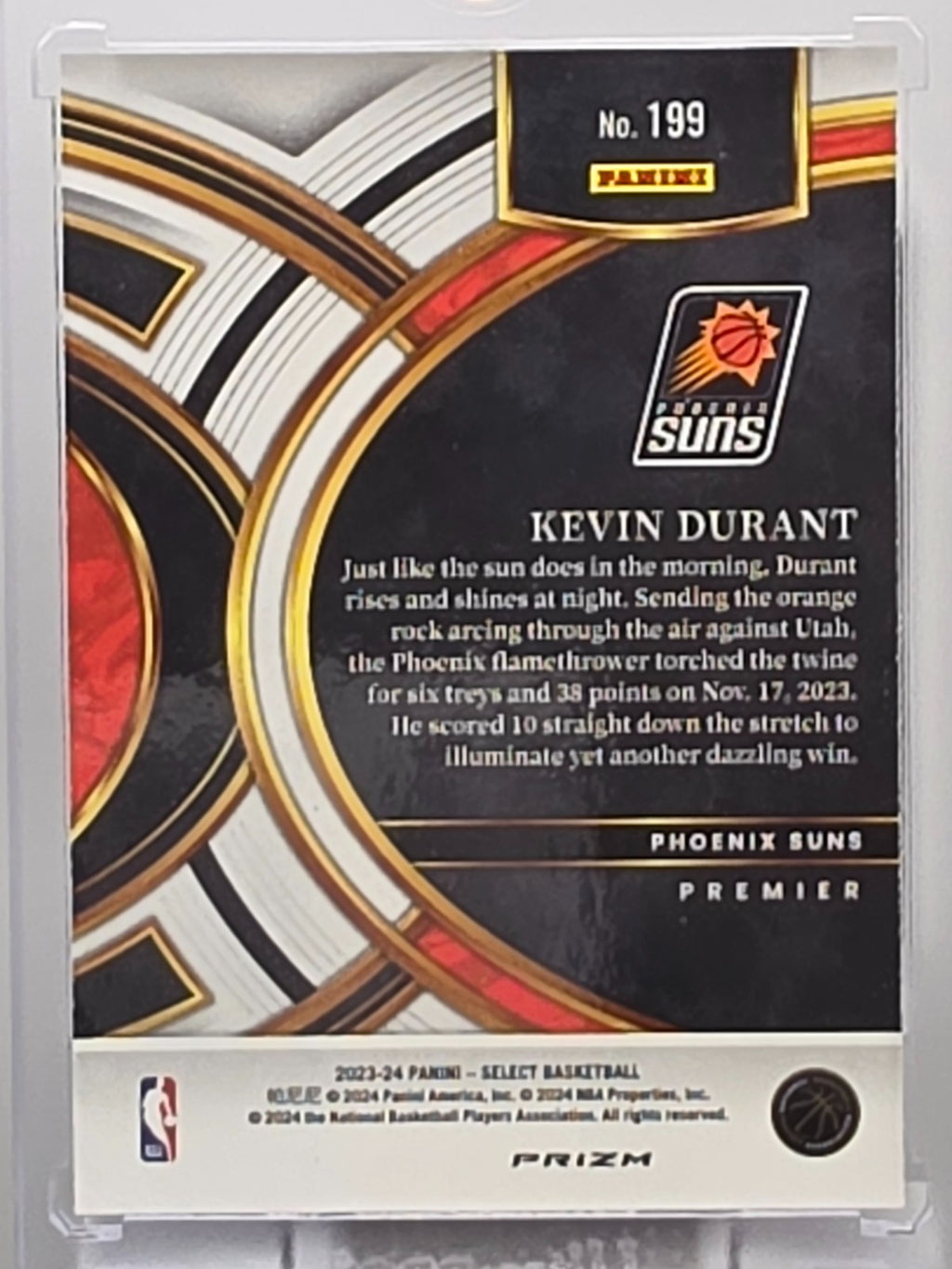 2023-24 Panini Select - Kevin Durant - Blue Cracked Ice Prizm - #199
