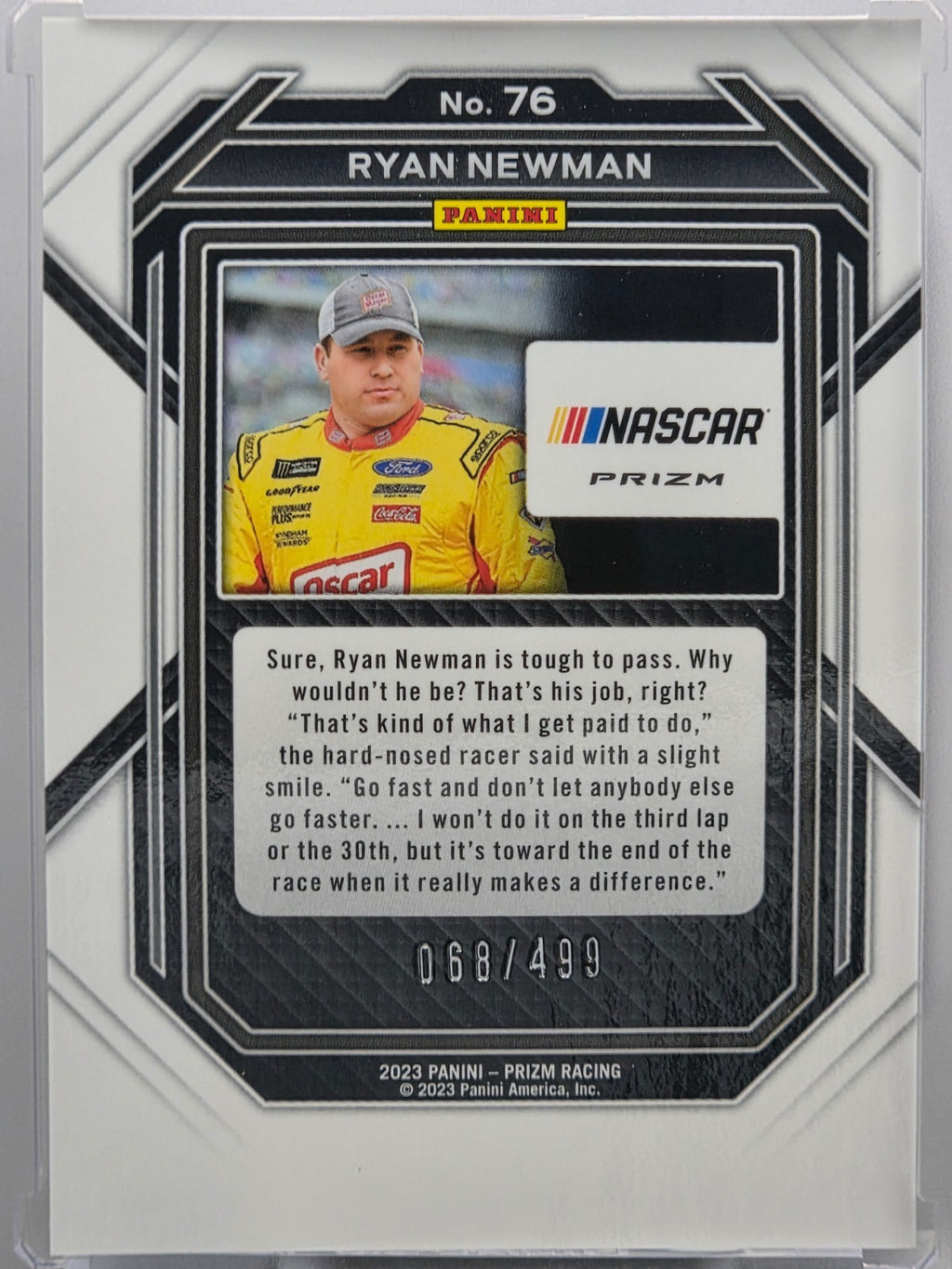 2023 Prizm Racing - Ryan Newman - Blue /499 - #76 - Buy 3 Get 1 Free!