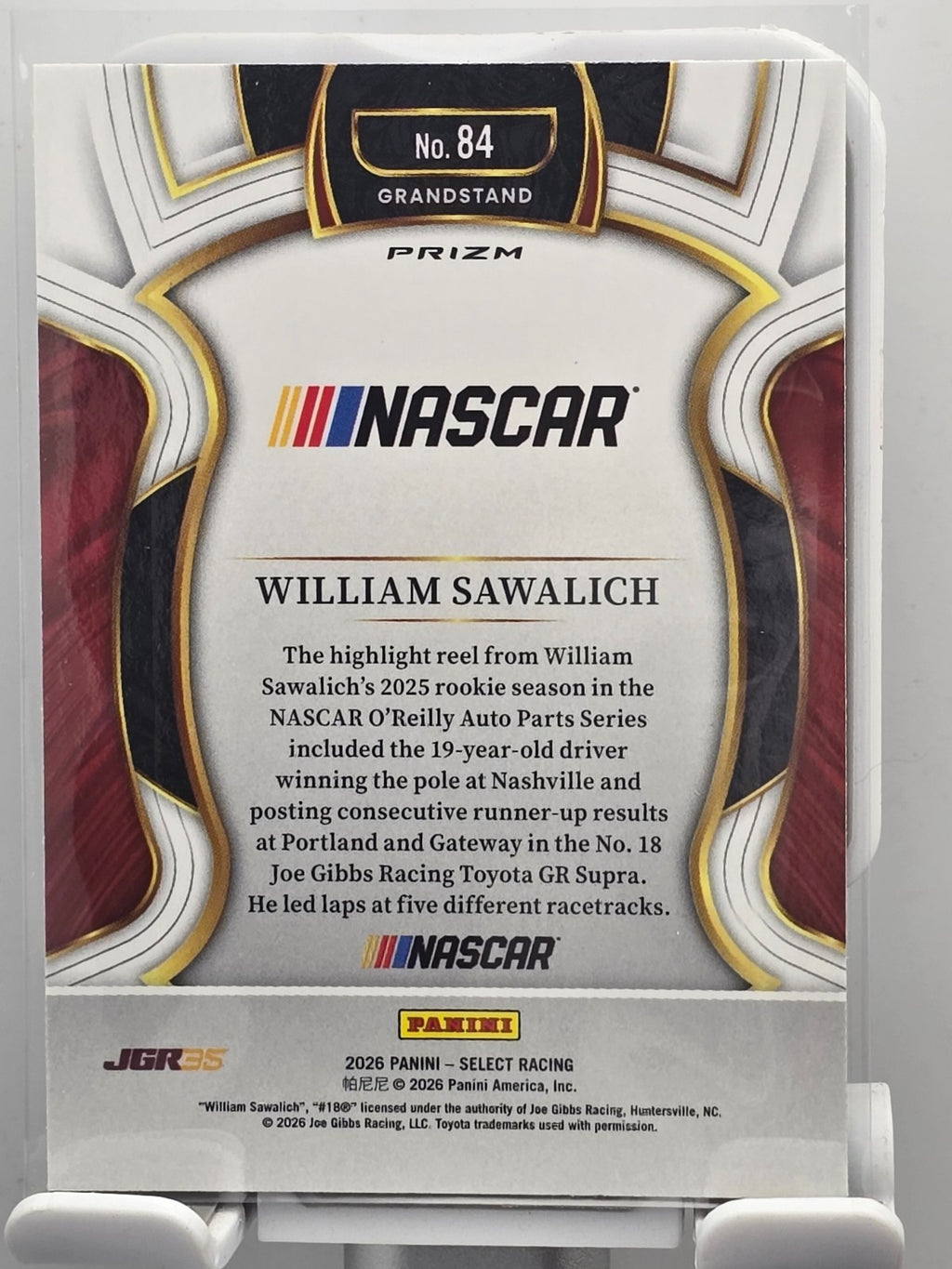 2026 Select Racing - #84 William Sawalich - Grandstand - Tri-Color SP