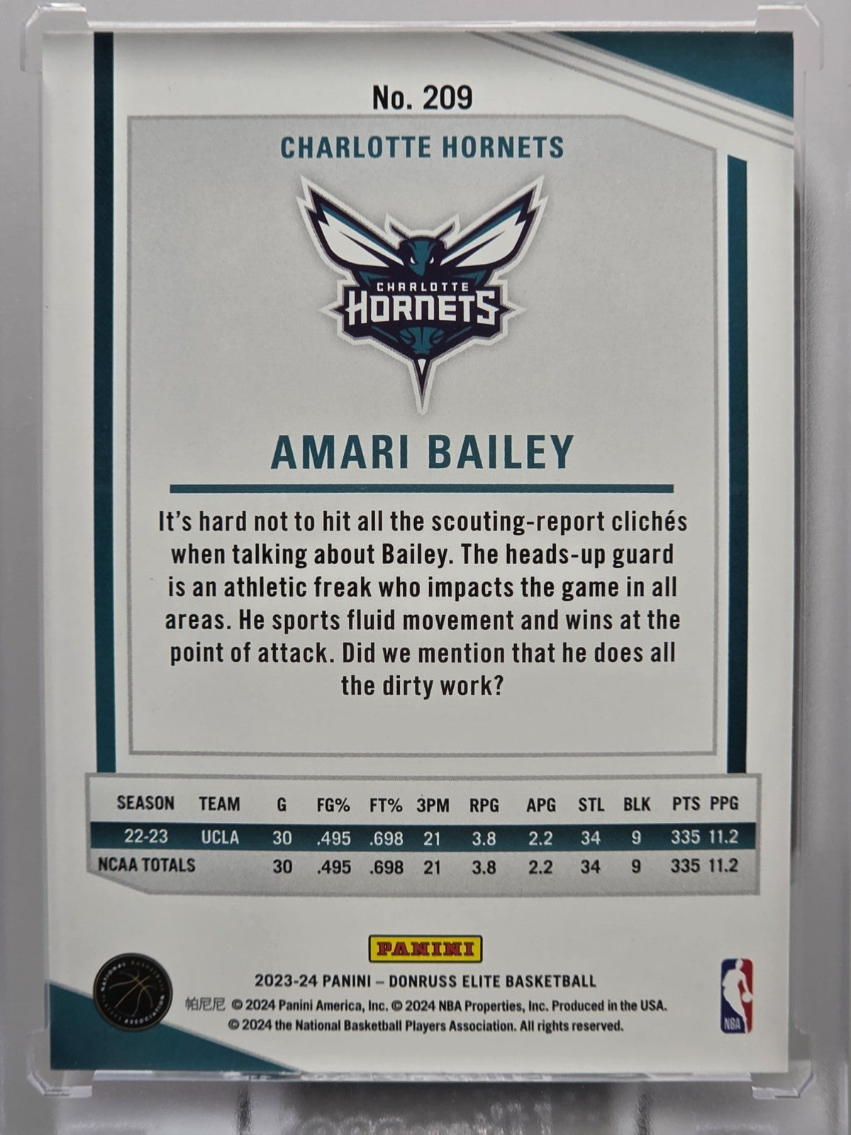 2023-24 Donruss Elite - Amari Bailey (RC) - Red  - #209
