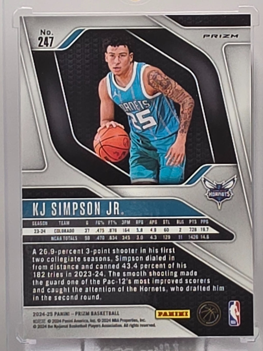 2024-25 Panini Prizm - KJ Simpson Jr. (RC) - Pink Ice Prizm - #247