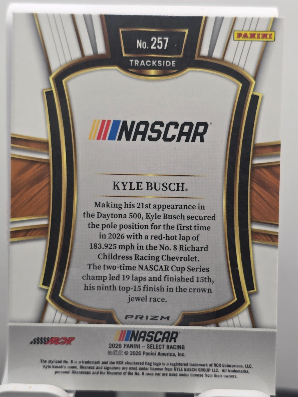 2026 Select Racing - #257 Kyle Busch - Trackside - Silver - Case Hit SSP