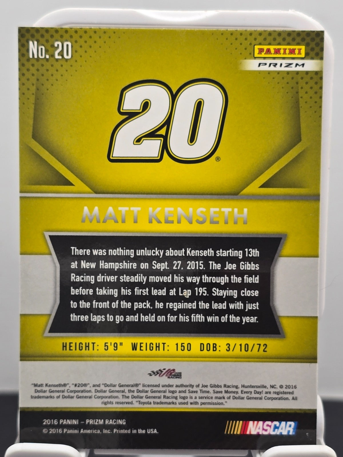 2016 Prizm Racing - #20 Matt Kenseth - Red, White & Blue Prizm