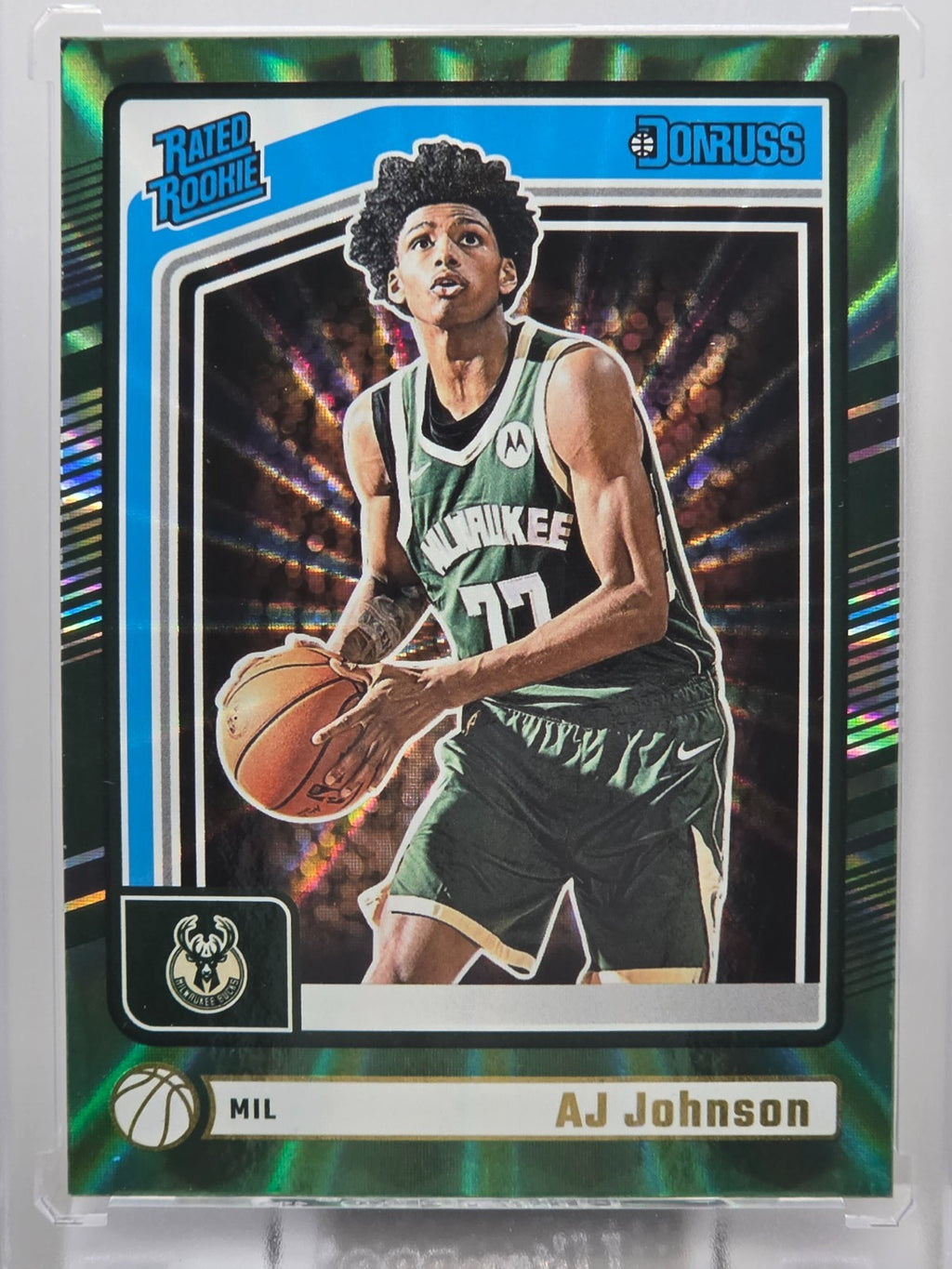 2023-24 Donruss - AJ Johnson (RC) - Holo Green Laser - #222