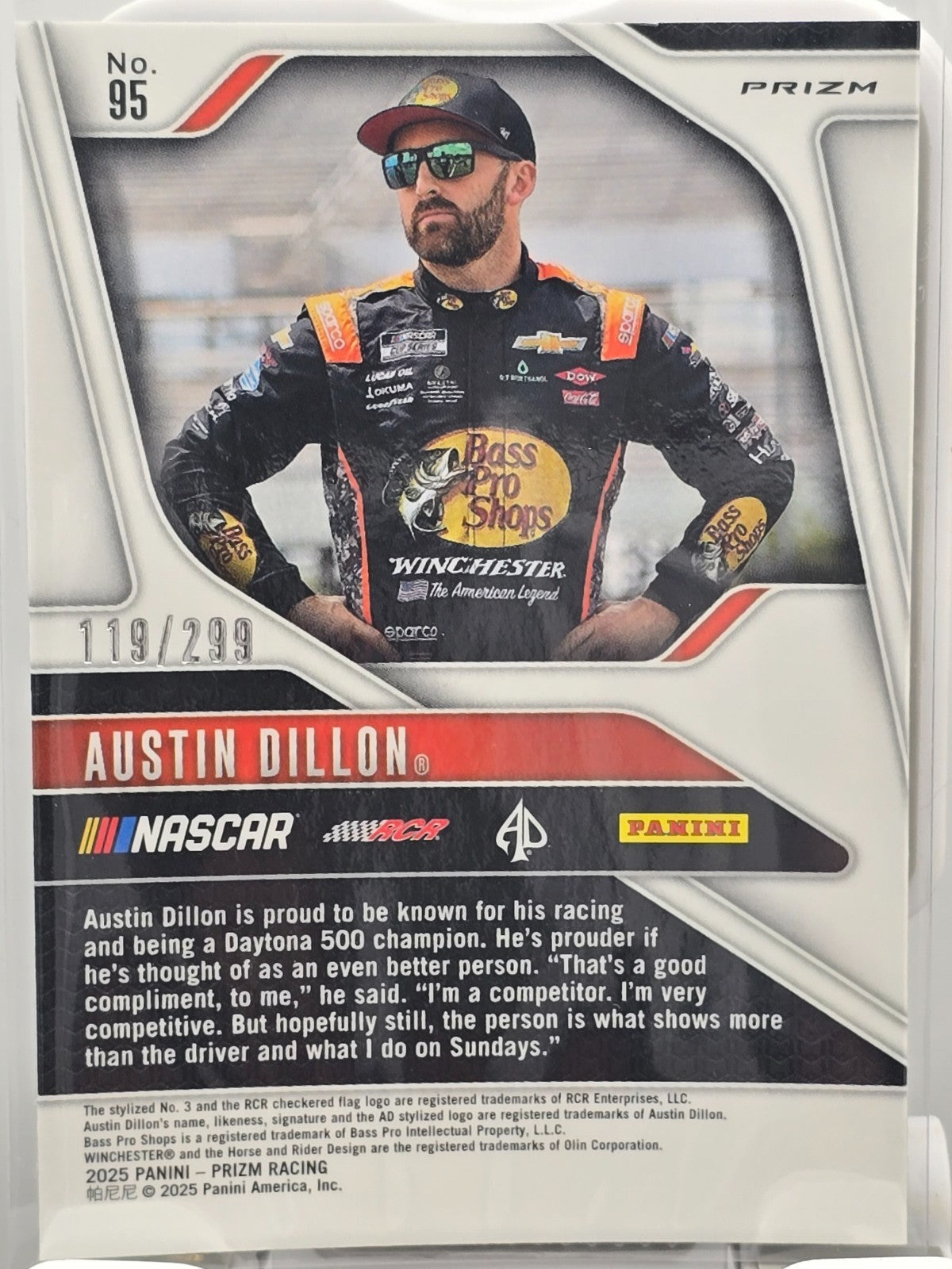2025 Prizm Nascar Racing - #95 Austin Dillon - Power Prizm /299