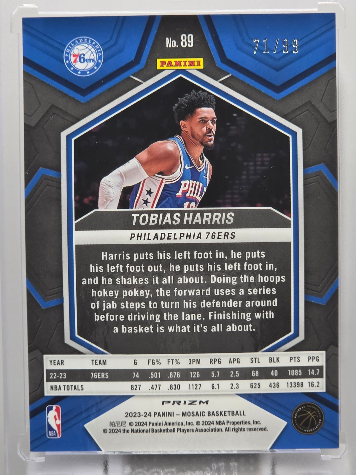 2023-24 Panini Mosaic  - Tobias Harris - Purple Mosaic /99 - #89