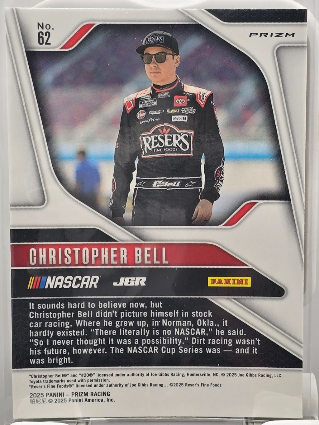 2025 Prizm Nascar Racing - #62 Christopher Bell - Green Prizm