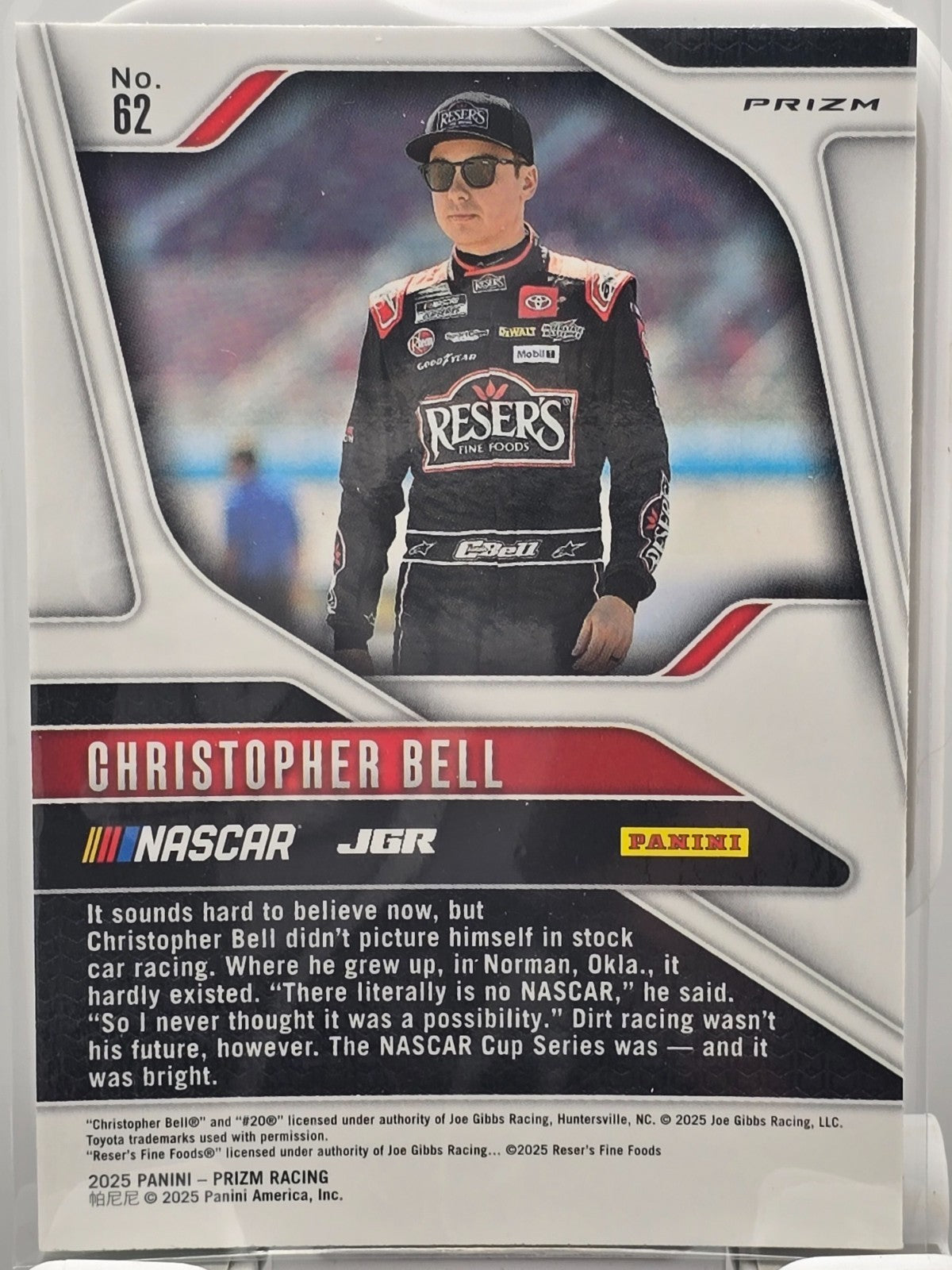2025 Prizm Nascar Racing - #62 Christopher Bell - Green Prizm