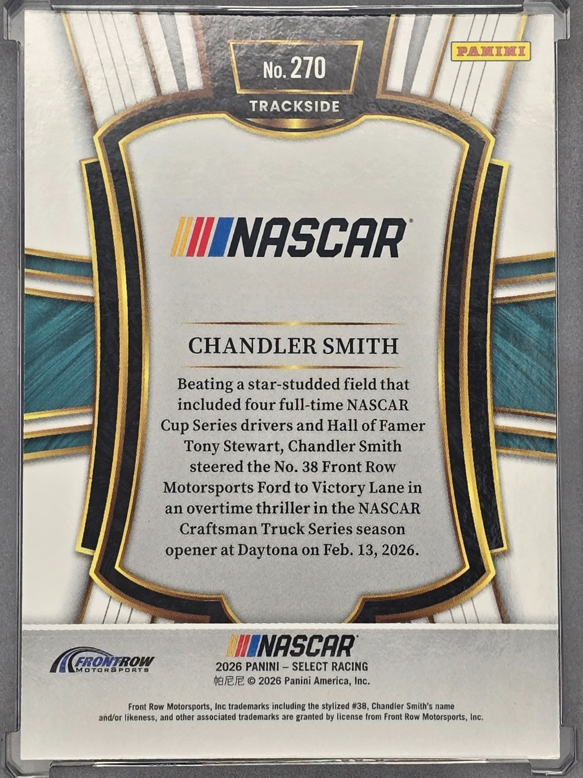 2026 Select Racing - #270 Chandler Smith - Trackside Base - Buy 3 Get 1 Free!