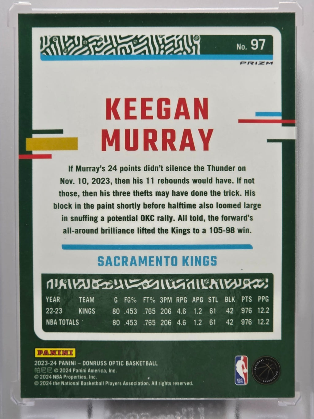 2023-24 Donruss Optic - Keegan Miller - Pink Hyper Prizm - #97