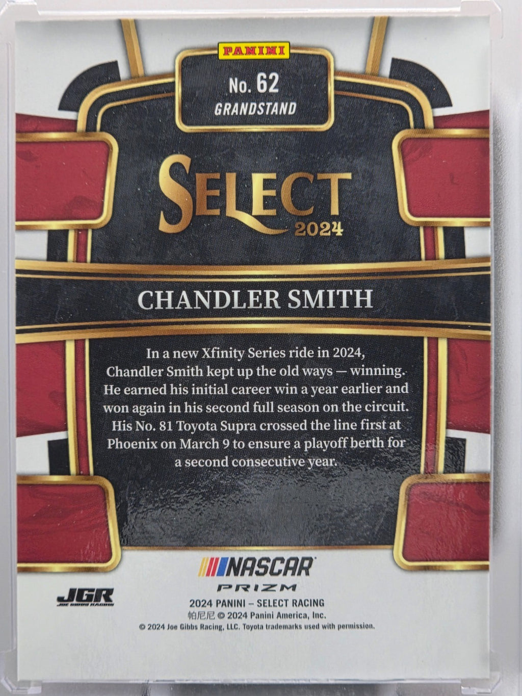 2024 Panini Select - Chandler Smith - Orange Flash Prizm - #62 - Buy 3 Get 1!