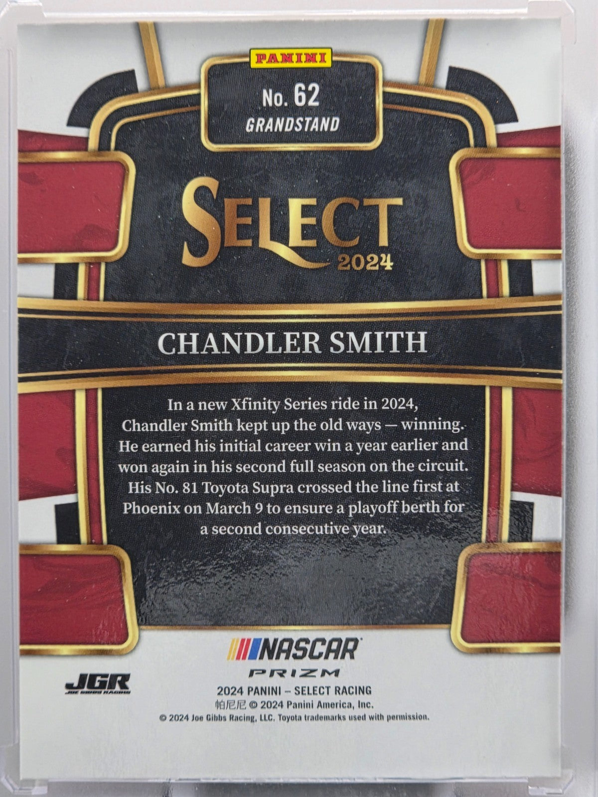 2024 Panini Select - Chandler Smith - Orange Flash Prizm - #62 - Buy 3 Get 1!