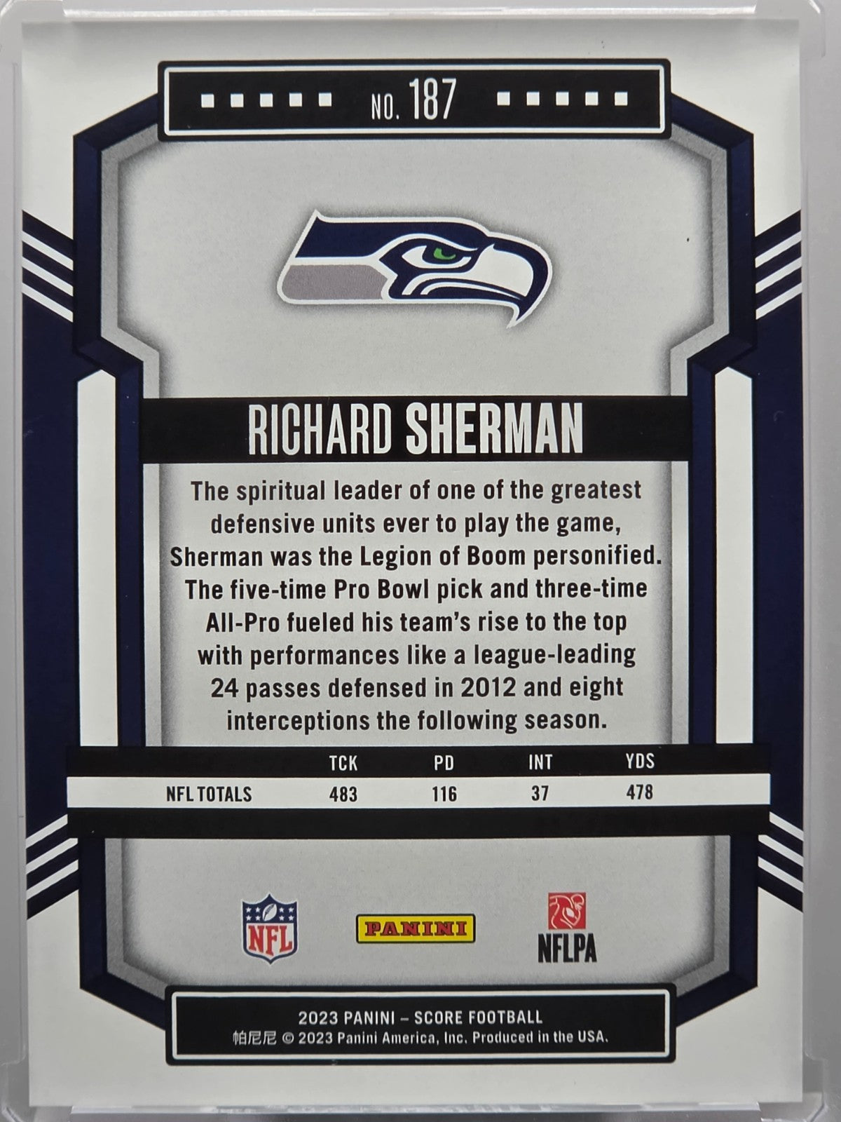 2023 Panini Score - Richard Sherman - /199 - #187