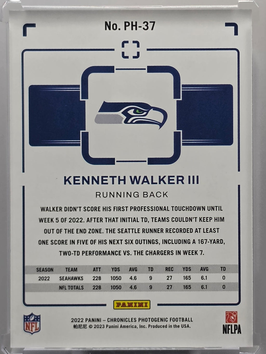 2022 Panini Chronicles - Kenneth Walker III (RC) - Photogenic - #PH-37