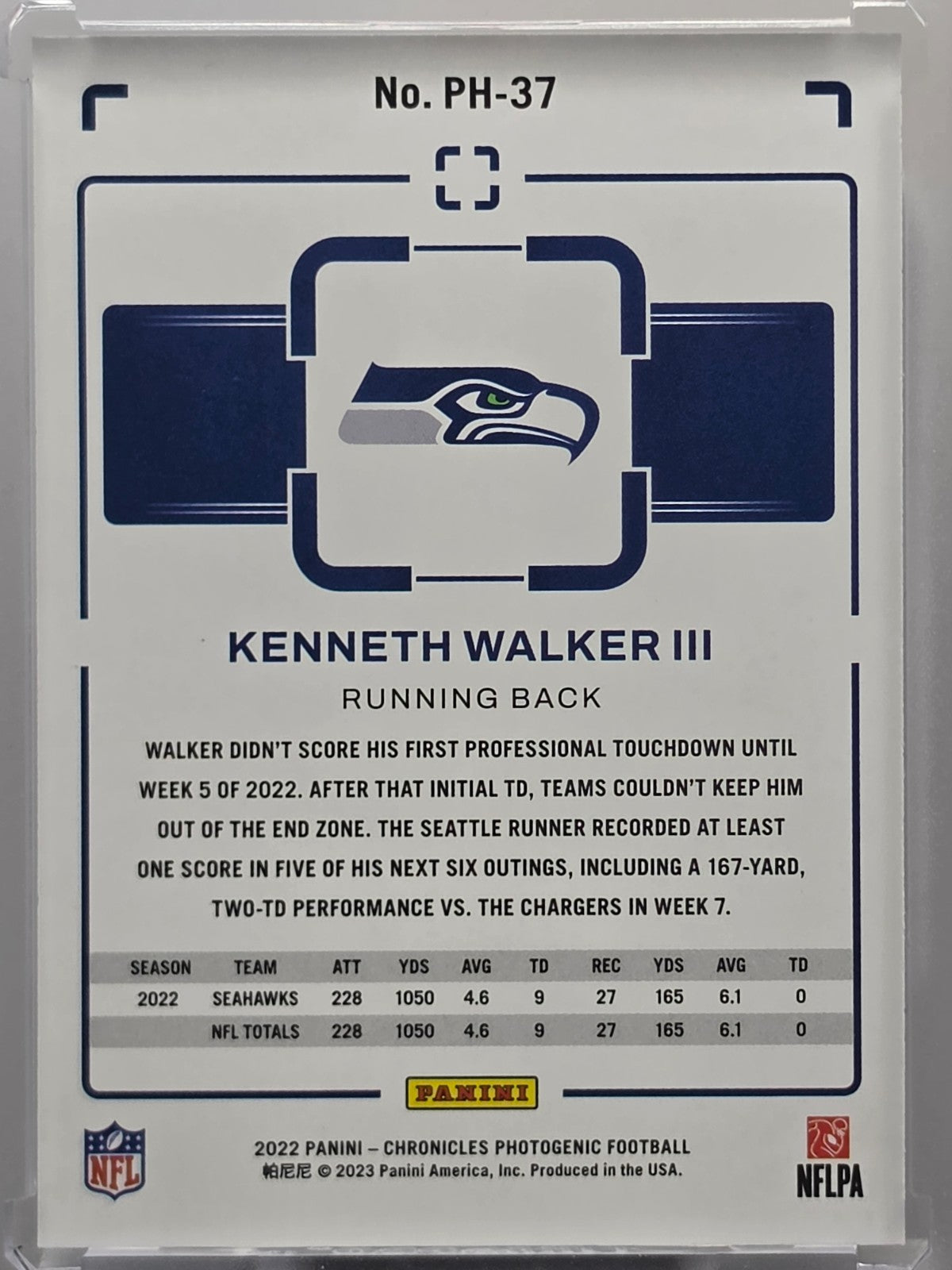 2022 Panini Chronicles - Kenneth Walker III (RC) - Photogenic - #PH-37