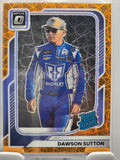 2026 Donruss OPTIC NASCAR Racing - #100 Dawson Sutton RC - Orange Velocity