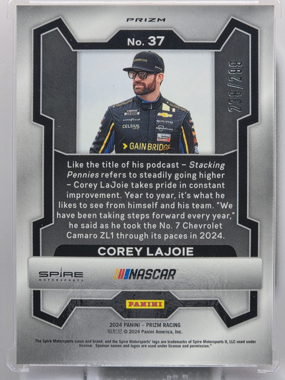 2024 Prizm Racing - Corey Lajoie - Red Prizm /299 - #37
