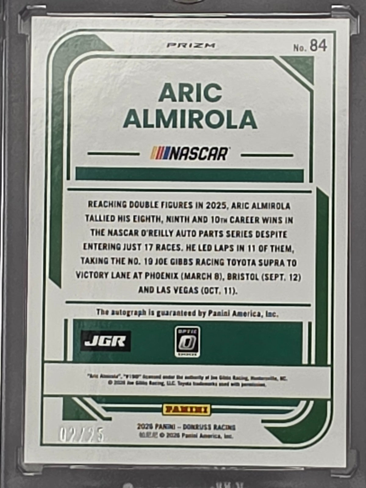 2026 Panini Donruss - Aric Almirola - Pandora Autograph /25 - #84