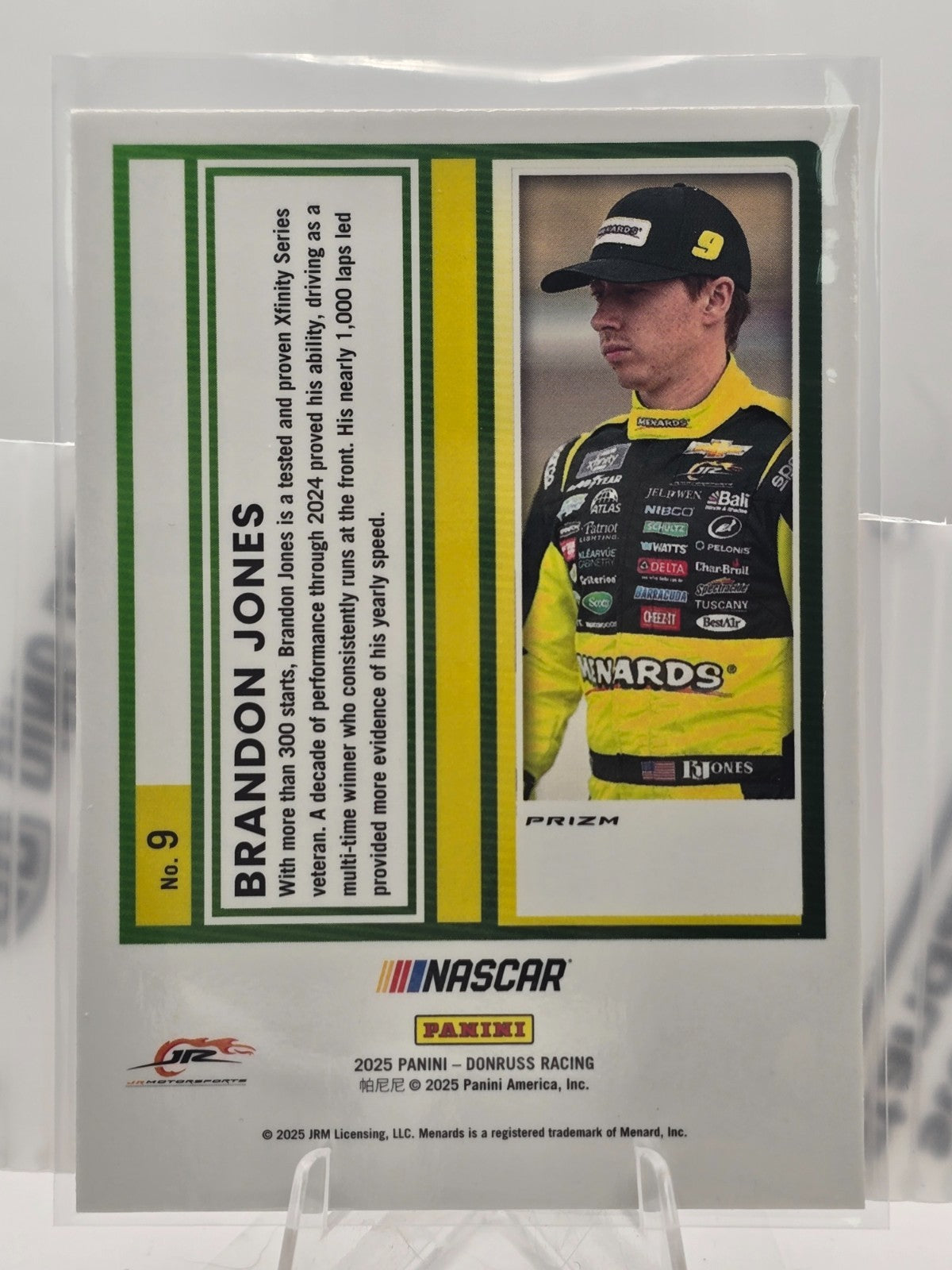 2025 Panini Donruss Racing Optic - #9 Brandon Jones - Orange Velocity