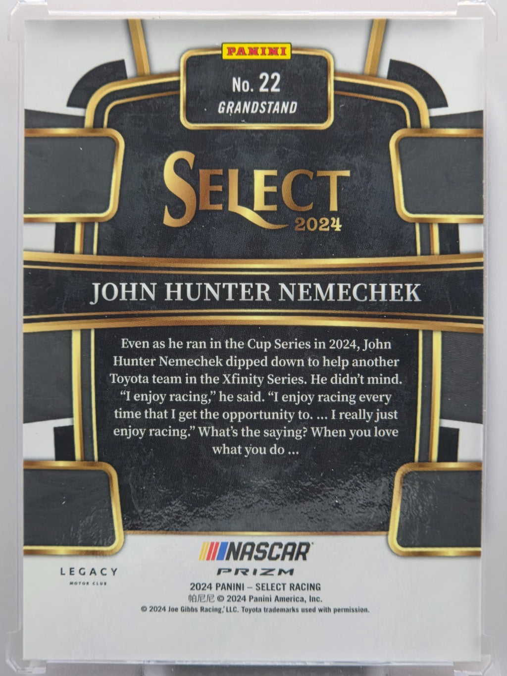 2024 Panini Select - John H Nemechek - Orange Flash Prizm - #22 - Buy 3 Get 1!