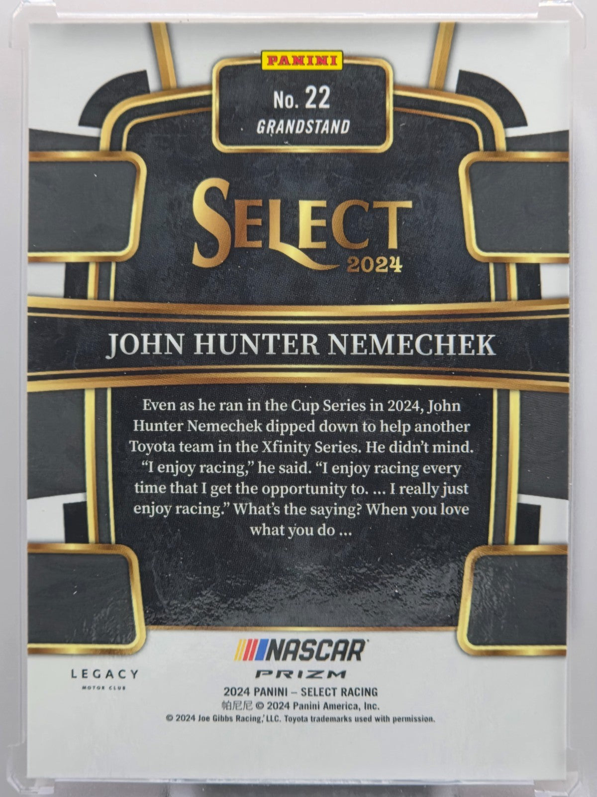 2024 Panini Select - John H Nemechek - Orange Flash Prizm - #22 - Buy 3 Get 1!